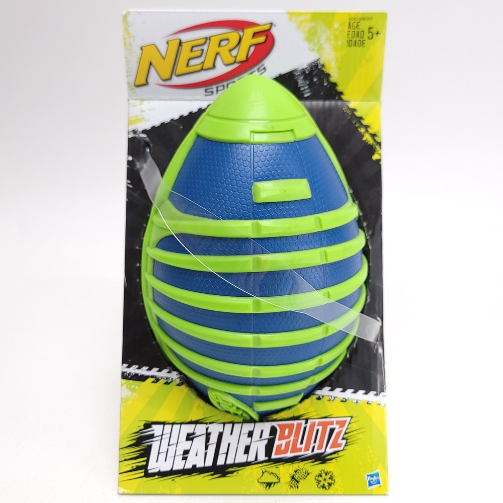 Nerf Sports Weather Blitz Foam Football 2015 Blue Green Grip Hasbro